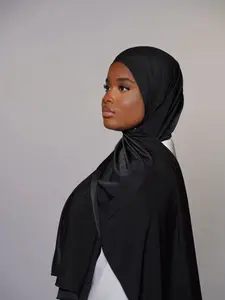 Luxurious Large Size Plain Satin Jersey Modal Turban Hijab Scarf, Elegant Breathable Soft Headscarf for Women, Muslim Soft Head Wraps