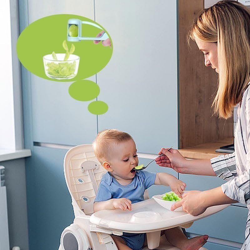 Safe Grape Cutter for Kids & Toddlers – One Press Fruit Slicer for Grapes, Strawberries & Cherry Tomatoes, Baby Snack Prep Tool, Kitchen Gadget for Lunchbox & Home