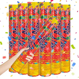Multicolor Confetti Poppers 6 Pack Biodegradable 12 Inch Confetti Shooter Sticks for Wedding Graduation Birthday Engagement Anniversary Christmas New Year Celebration