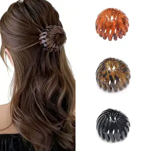 4 pieces of circular stretchable elastic hair rings, quick fix ponytail bun hair clips, casual, convenient and fashionable hair rings