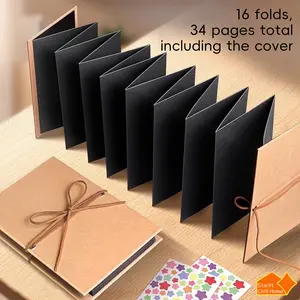 The Ultimate DIY Joy! 34-Page Accordion Style Photo Album Limitless Creativity Fold-Free Display Professional Scrapbooking Essential Free Toolkit Included