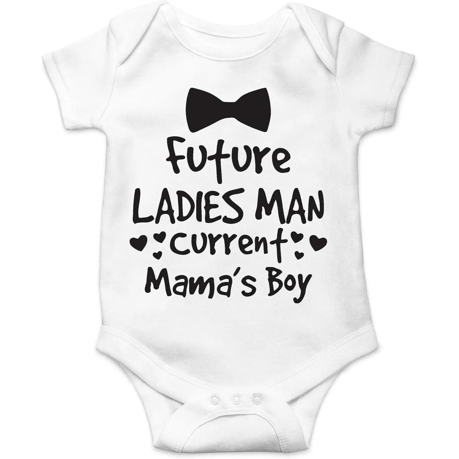Fashions Future Ladies Man, Current Mama's Boy Baby Bodysuit Funny Cute Newborn Adorable Clothing Boys (6 Months, White)