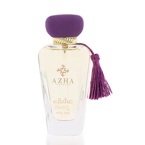 AZHA PERFUMES Ishq Women's Eau De Parfum 100 ml - Sun Collection, Luxurious Rich Aromatic Seductive Soft Elegant Scent, Chic Evening Floral Fruity Liquid Fragrance, Jasmine Lavender Hug, Amber Warmth, Base Note, Alcohol-Containing Chic Bottle