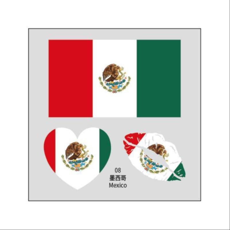 World Cup Football Face Stickers Temporary Tattoos Waterproof Country Flag Decals for Sports Fans Watch Party Game Day Celebration Festival Event Supplies 48PCS