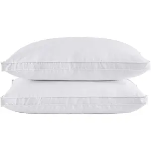 ®   Goose Feather Down Pillows, Soft Gusseted Bed Pillows for Sleeping with 100% Cotton Shell, Set of 2, King Size