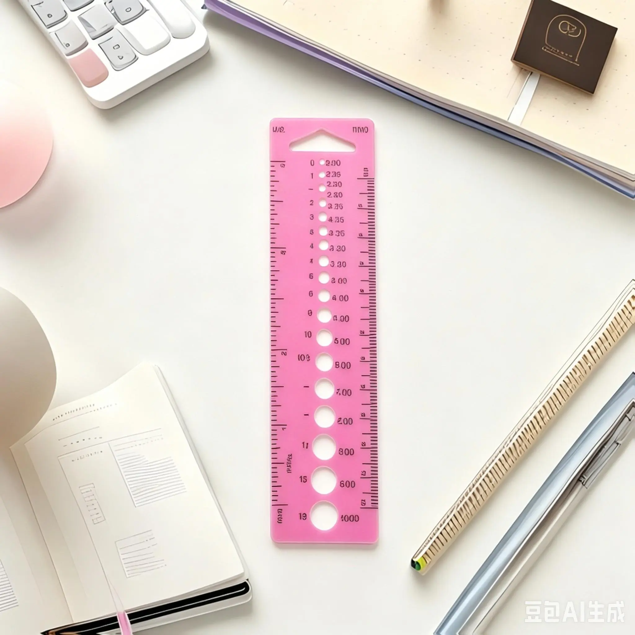 Knitting Gauge Ruler - Double-Sided Plastic Crochet Hook Sizer, Gauge Tool with Inch Scale, for Yarn & Needle Measurement