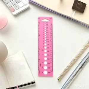 Knitting Gauge Ruler - Double-Sided Plastic Crochet Hook Sizer, Gauge Tool with Inch Scale, for Yarn & Needle Measurement