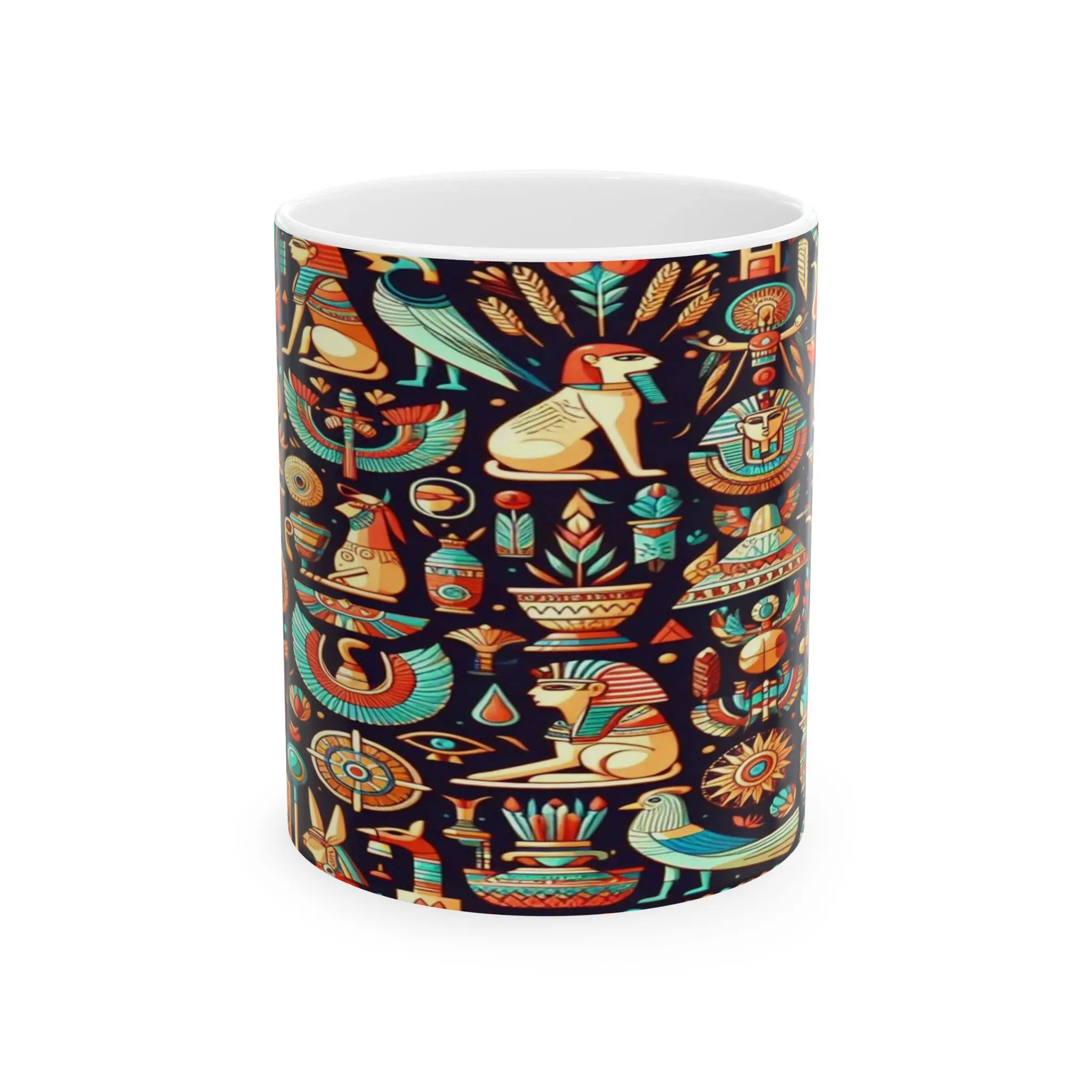 Nile Dream Vibrant Ancient Egyptian Pattern Ceramic Mug 11oz