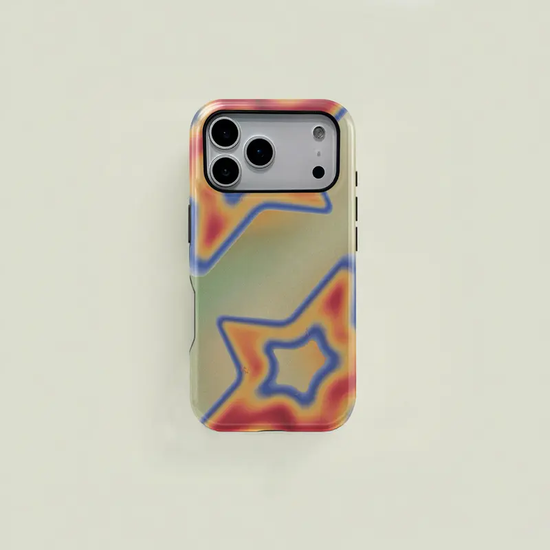 Stylish blue star pattern protective case, durable 2 in 1 case, compatible with iPhone 18/17/16/15/14/13/12/11 Pro Max/Plus/Pro, and Samsung Galaxy S25/S24/S23 Ultra series. Simple and stylish phone case.