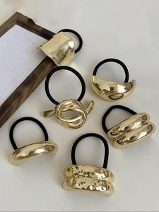 women's elegant metal decor hair ties, versatile ponytail hair accessories for women & girls, minimalist braid headwear suitable for thick hair