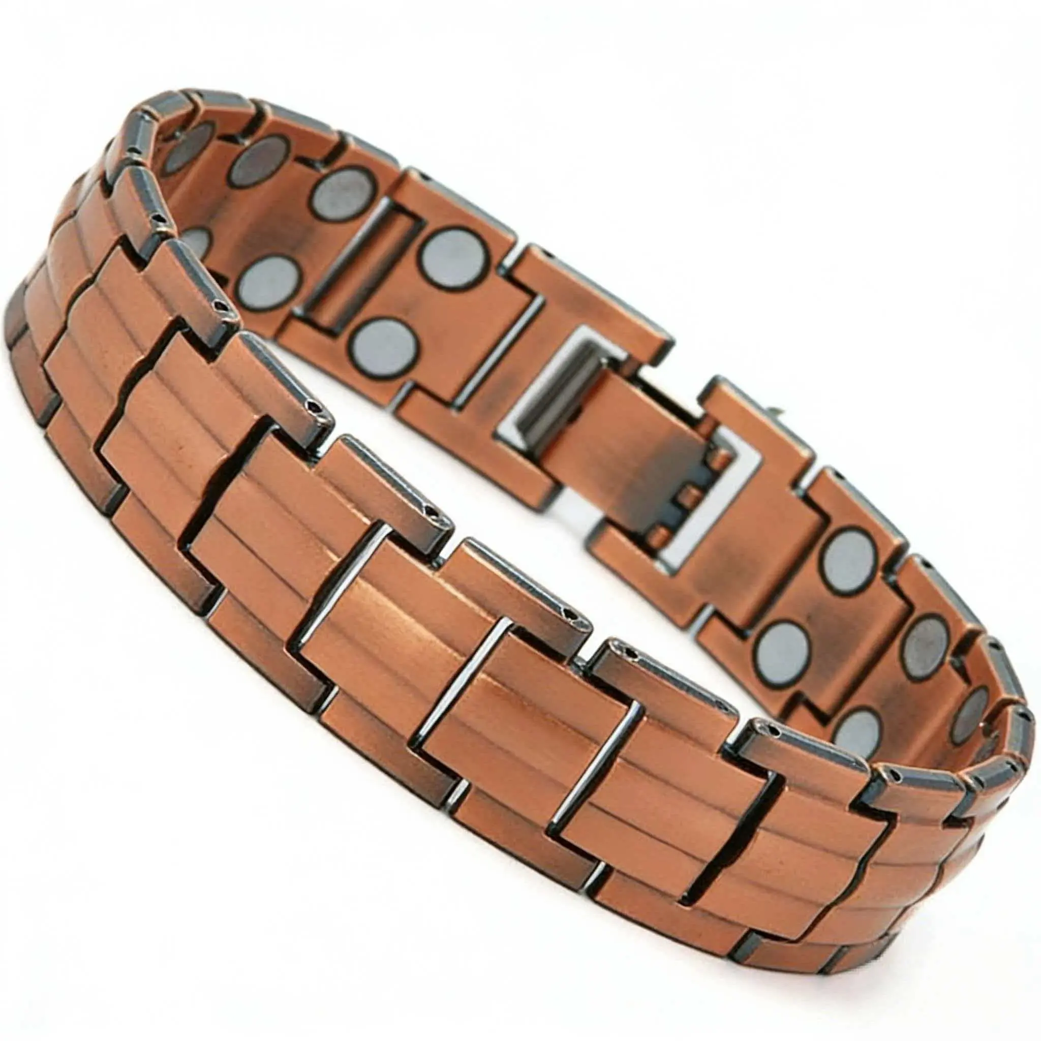 Men's Minimalist Copper Bracelet, Adjustable Magnetic Cuff with 3800 Gauss Magnets, Elegant Casual Wearable Accessory for Daily Use, Valentine’s Day, Effective Magnetic Properties, Bracelet Set, All Seasons, Pure Copper Bracelets & Bangles