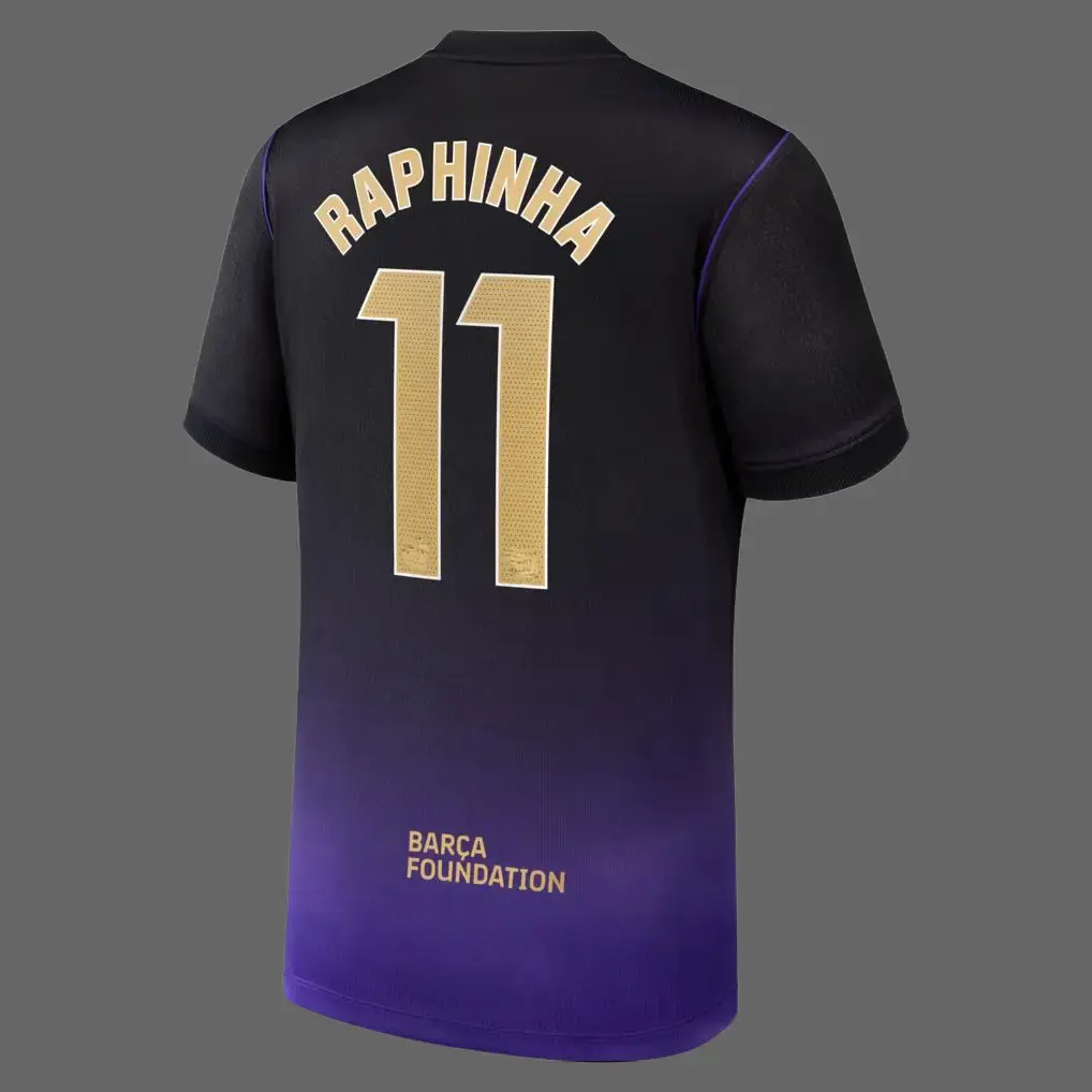 Raphinha #11 Away Football Jersey 2026/2027 full logo