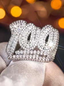 Women's Elegant Copper Ring, Artificial Zircon Jewelry for Wedding Engagement Anniversary Party Gift, All Season Accessory