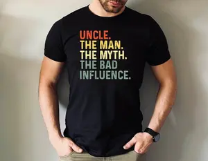 Uncle the Man the Myth the Bad Influence Shirt, Best Uncle Tshirt, New Uncle Gift Tee, Uncle Long Sleeve Tshirt, Father's Day Uncle Gift Tee
