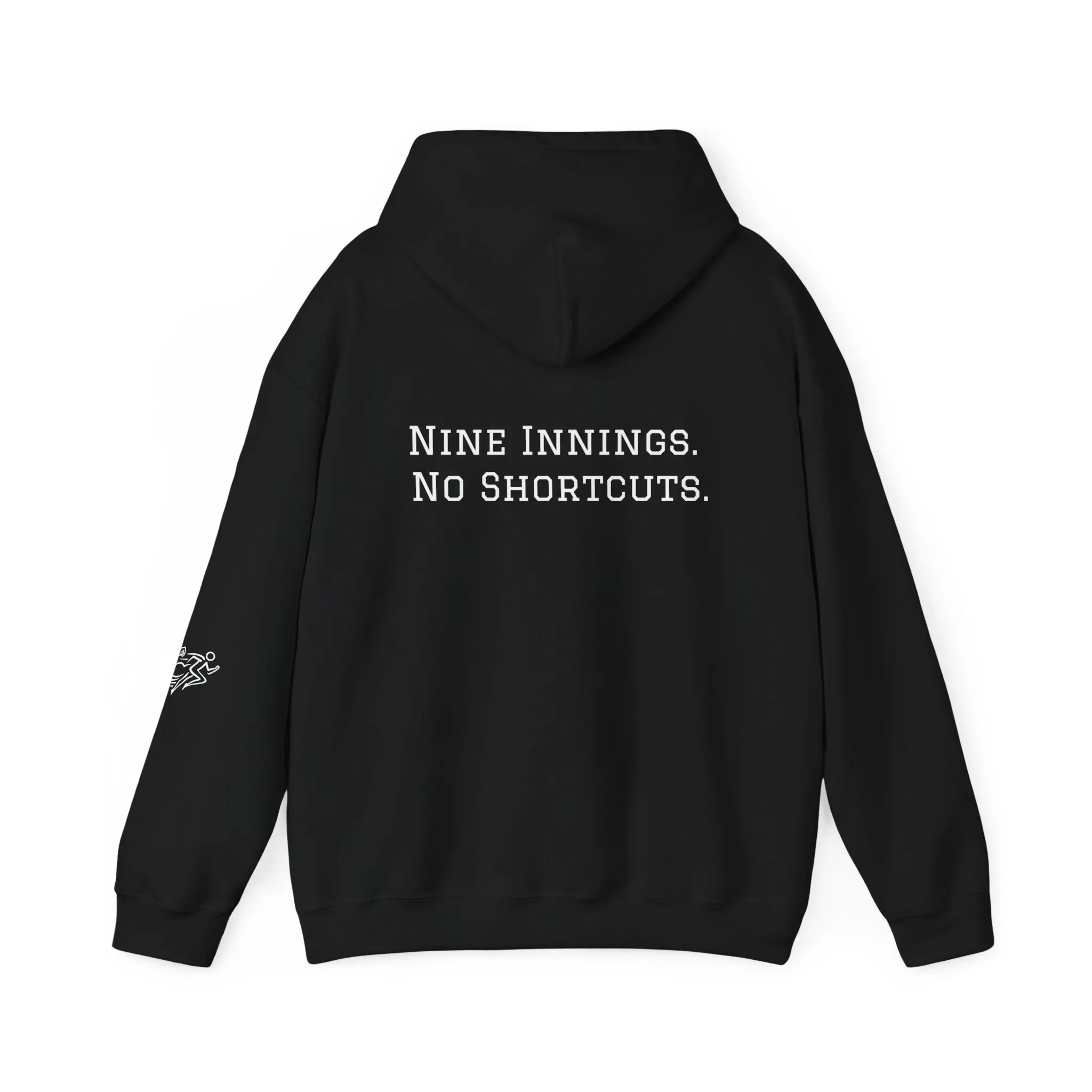 Old School Baseball Hoodie — “Nine Innings. No Shortcuts.” Retro Baseball Pullover
