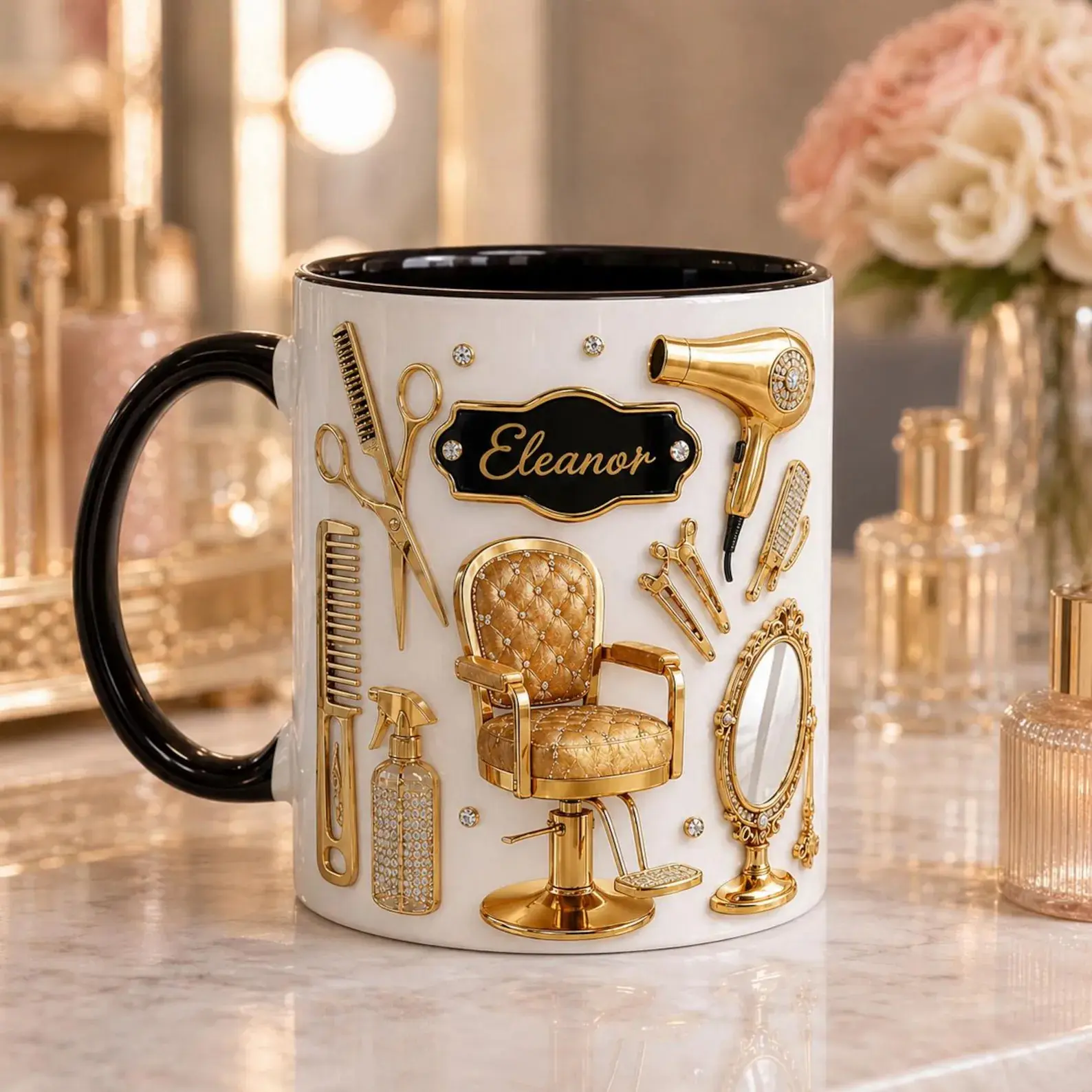 Custom Hair Artist Faux 3D Effect Mug, Personalized Hairdresser Gift , Cosmetology Coffee Cup, Hair Salon Decor, Hairstylist Birthday Gift