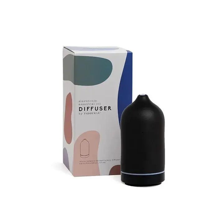 Black 100ml Ceramic Aromatherapy Oil Diffuser - Modern, UL Approved, 3.5" W x 7" H Electronic Indoor Home Fragrance Freshener with Auto Turn Off for Home Care Supplies, Indoors