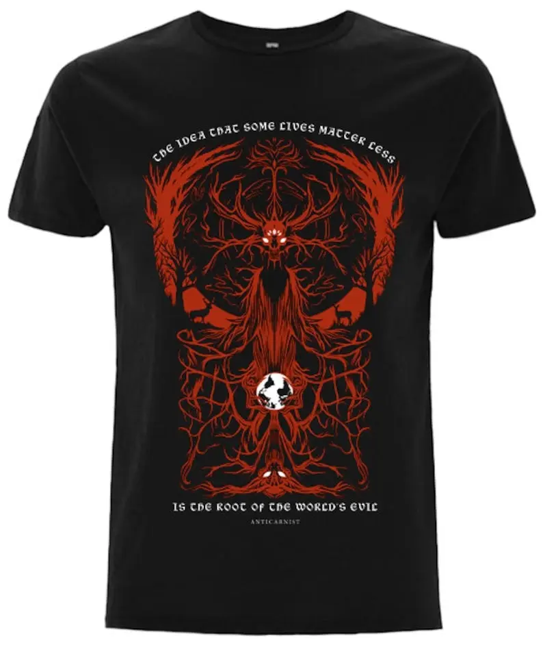 The Root Of All Evil Vegan Cult t shirt, Vegan t-shirt, Vegan tshirt, Anticarnist, Vegan Clothing, Vegan Metal Menswear Outfit