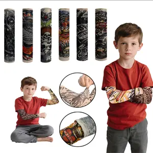 Temporary Tattoo Arm Sleeves cover for Kids, 6pcs Fake Slip On Arm Sunscreen Sleeves, For outdoor Sports Cycling Party holiday dressing up
