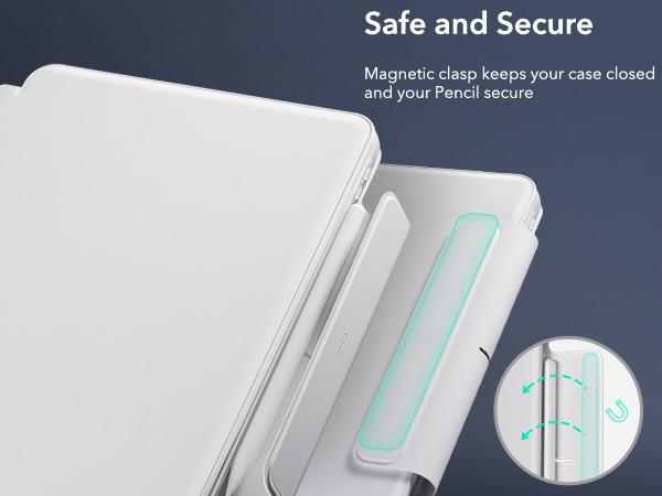 ESR for iPad Air 11/13 inch 2025/2024 Case with Keyboard, Keyboard Case with Easy-Set Magnetic Stand for iPad Pro 11/13 inch 2025/2024, Portrait/Raised Modes for iPad Pro 11/12.9/Air 5th/4th Generation Keyboard, with Removable Protective Case