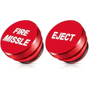 Cigarette Lighter Cover 2 Pcs, Cigarette Lighter Plug Cover Dustproof Waterproof, Button Aluminum Fits Most Automotive Vehicles and Boats with Standard 12 Volt Power Source (FIRE Missile Eject)