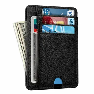 Minimalist Men's Wallet with RFID Protection and Coin Pocket - Ultra-slim, Portable, 7 Card Slots, Premium Leather, Secure ID Window, Cash Pocket