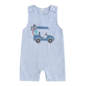 Baby Boy Golf Outfit Crew Neck Sleeveless Embroidery Golf Cart Romper Jumpsuit Casual Summer Toddler Boy Shortalls #Springtok