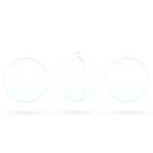 Set of 3 Openable Fillable Clear Plastic Ball Christmas Ornaments DIY Craft 4 Inches