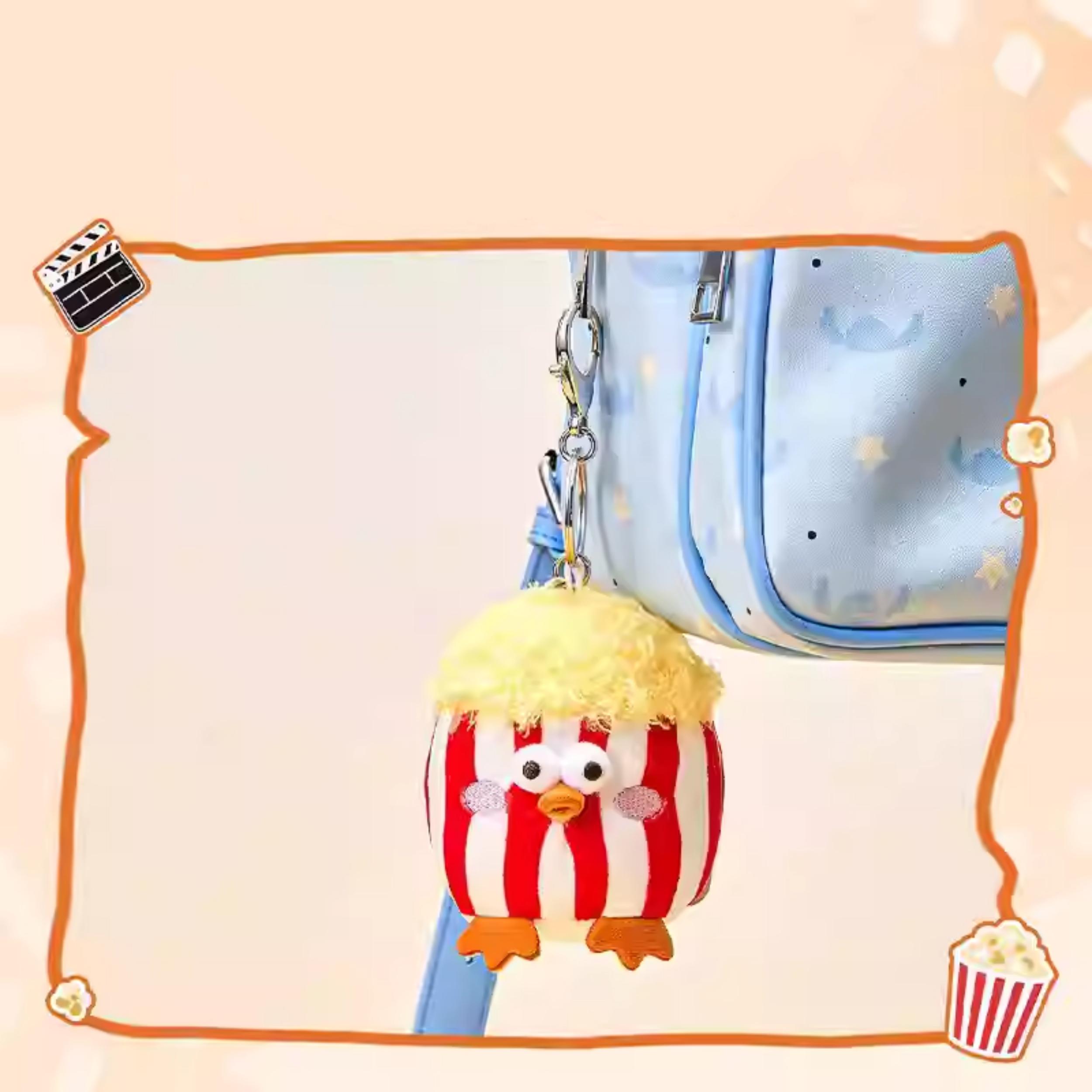 MINISO Popcorn Bum Plush Keychain,Popcorn Dangler,5.98"X2.36" Pocket-Sized Popcorn Plushie,Buttery Soft and Adorably Chunky,Squishy, Snack-Inspired Cuteness for Your Bag,Holiday Gift Birthday Gift