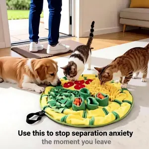 Pizza Snuffle Mat for Dogs & Cats - Intermediate Sniffing Challenge to Stop Separation Anxiety - All-Breed All-Life-Stage Interactive Pet Toy - Easter Gifts for High-Energy Pets
