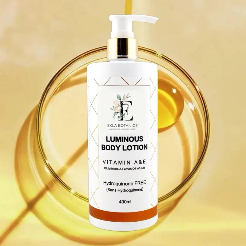 Ekla Botanics Luminous Body Lotion with Vitamin A & E, Glutathione & Lemon  Oil Infused, Hydrating