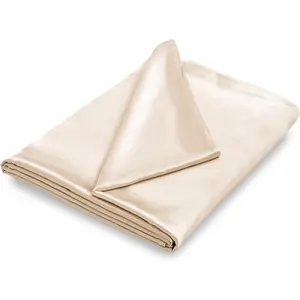 60" x 80" Satin Duvet Cover for Weighted Blanket, Luxury Silky Removable Satin Weighted Blanket Cover with 8 Ties Secure Fastening, Khaki