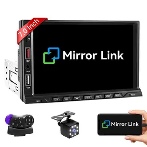 1 Din Car Multimedia Player, Car Audio, 7 Inch Touch Screen, Bluetooth-compatible Compatible, Fm Radio, Aux USB Inputs, Rear View Camera Display, Steering Wheel Control