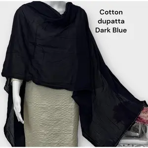 Pure cotton dupatta : dark blue