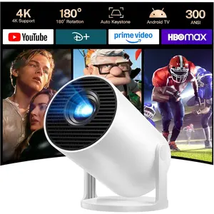 Built-in Apps Mini Projector Android 14 OS 1080P Support Portable Projector with WiFi 6 and  5.4  Auto Keystone for Bedroom Compatible with  YouTube iOS HDMI TV Stick HY300 Pro+