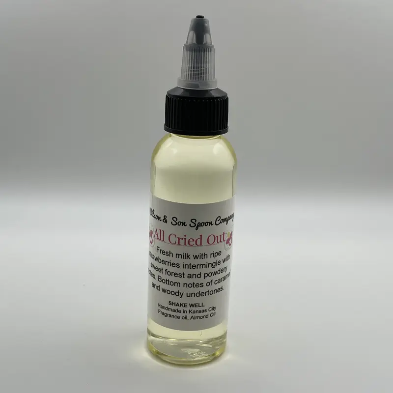 Fruity Floral Aroma Body Oil with Nozzle, Strawberry Scent, Milk, Caramel, Almond Oil - Woody Undertones, Alcohol-Free, 2.5 oz Travel Size for Massage & Body Care, Bottle, Fruit Floral Scent