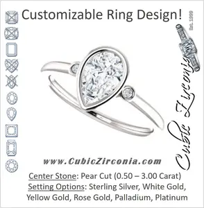 Cubic Zirconia Engagement Ring- The Analise (Customizable Pear Cut)