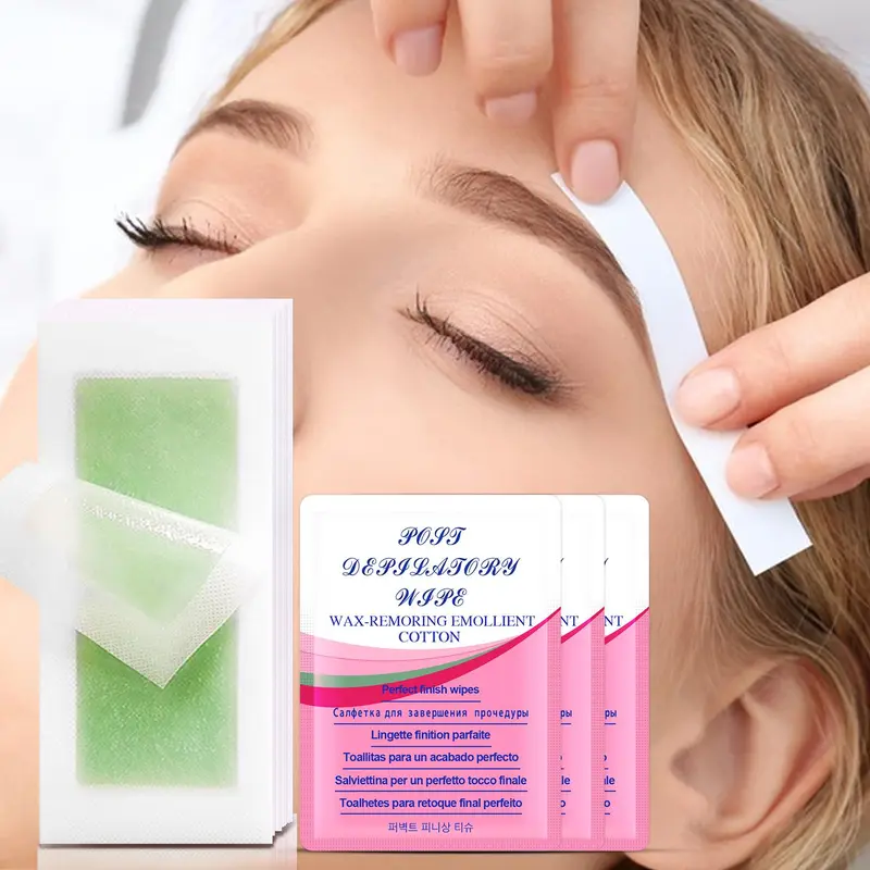 Green Hair Removal Wax Paper Strips, 10/20/30pcs Non-Greasy Skin-Friendly Hair Removal Stickers, Suitable for Lips, Eyebrows, Sideburns, Beard, Armpits and Bikini Area, Waxing Kit Set