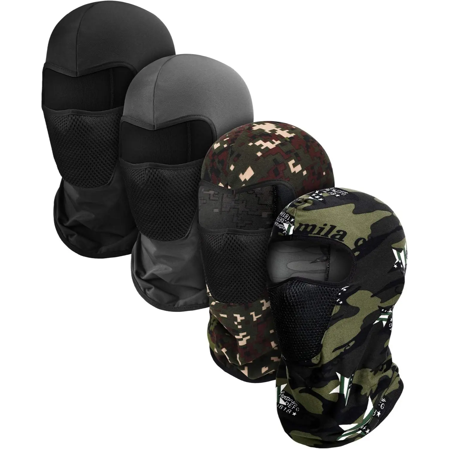 4 Pieces   Balaclava – Breathable Full Face Cover for Winter, Windproof   wind  Tactical UV   Skull Ski Mask Sun Protection