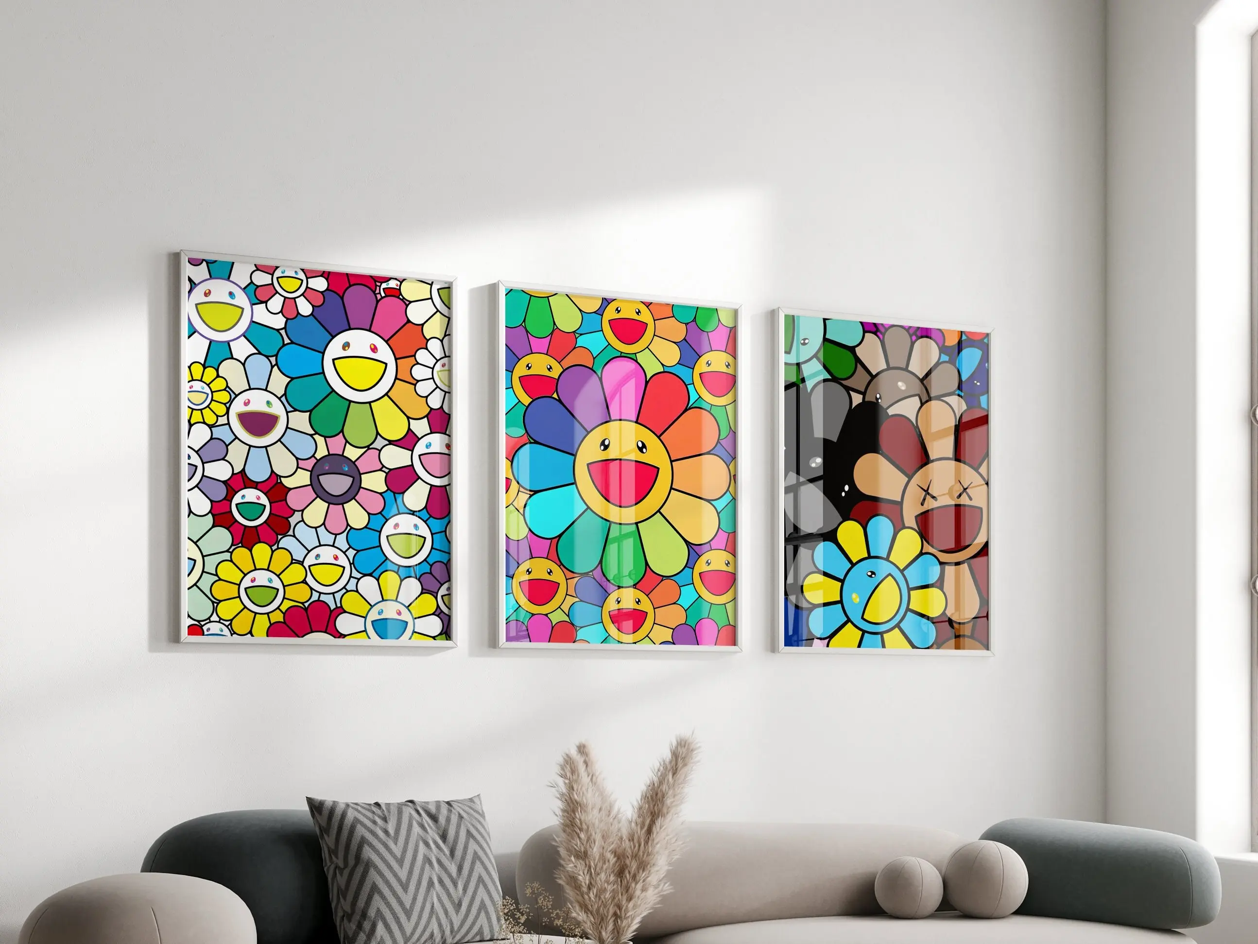 Takashi Murakami Poster, set of 3,Hypebeast Sneakers, Sneaker print
