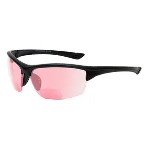Medspex Sport 202BF FL41 Pink BIFOCAL Migraine Reduction Safety Glasses in Black