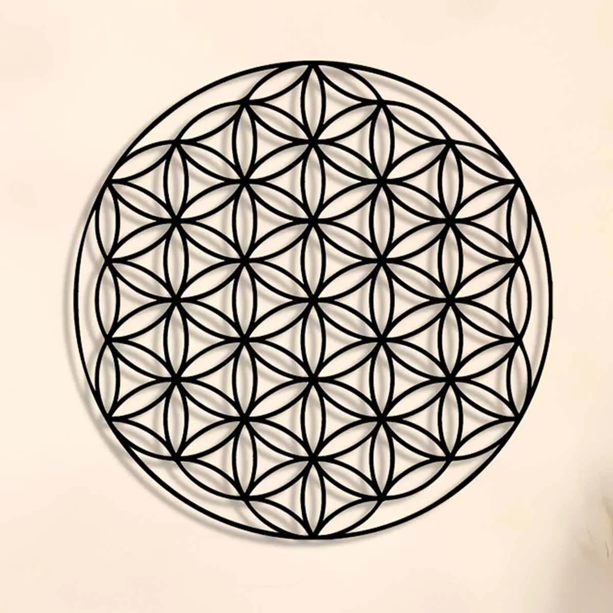 Flower Of Life Pattern Hanging Decor, Metal Hanging Decor, Minimalist Modern Decor, Interior Wall Decor, Wall Art for Home Living Room Bedroom, Garden, Patio, Yard Decoration, Ornaments