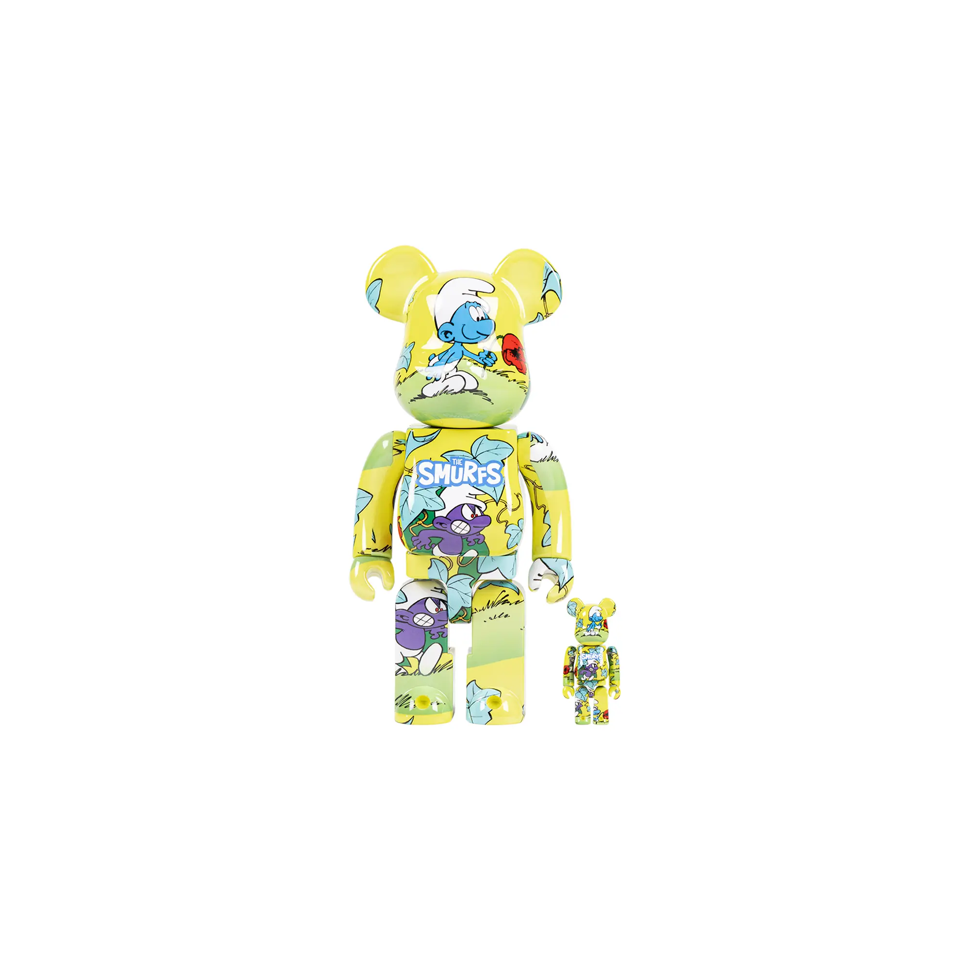 Bearbrick x The Smurfs (The Purple Smurfs) "100% & 400% Set" MEDI2965