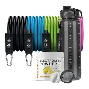 INEVIFIT Fitness Fuel Kit | Resistance Bands, 3-in-1 Sports Bottle & Electrolyte Powder