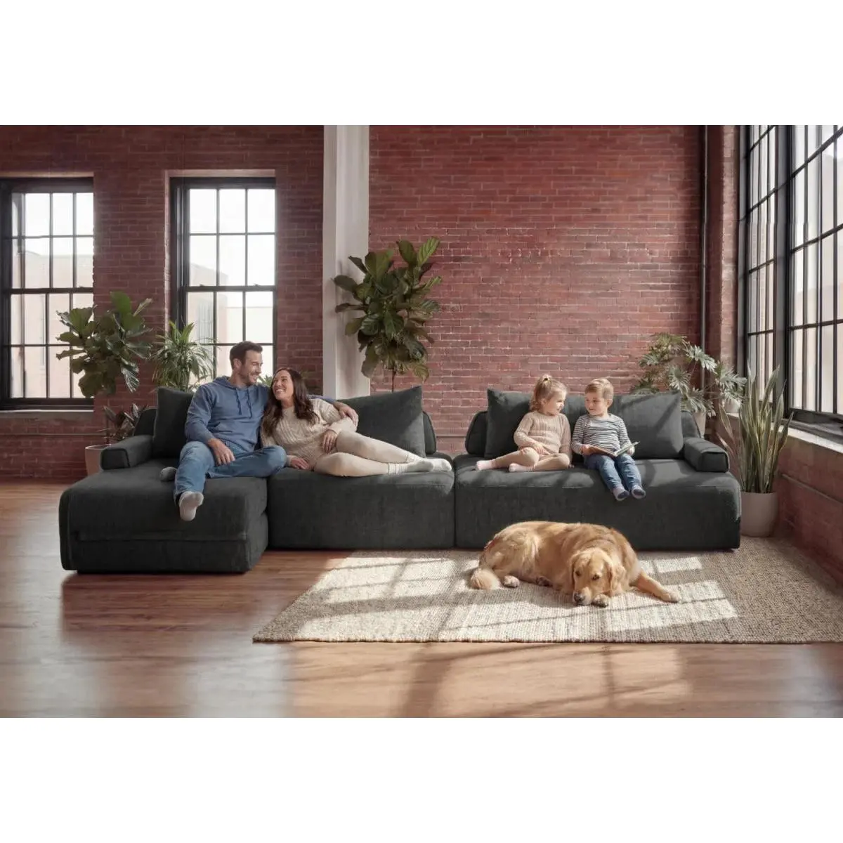 Cushie 4 Seater Modular Sectional Sleeper Sofa with Chaise
