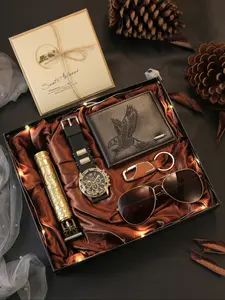 7-Piece Men's Watch Set + Sunglasses + Wallet + Hair Clipper, Perfect Gift for Father's Day, Teacher Appreciation, Thanksgiving, Fathers Day Present