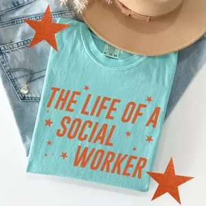 The Life of A Social Worker Comfort Colors® Shirt Social Worker Gift For School Counselor Tee, Therapist T-Shirt, MSW LSW Social Work Tshirt