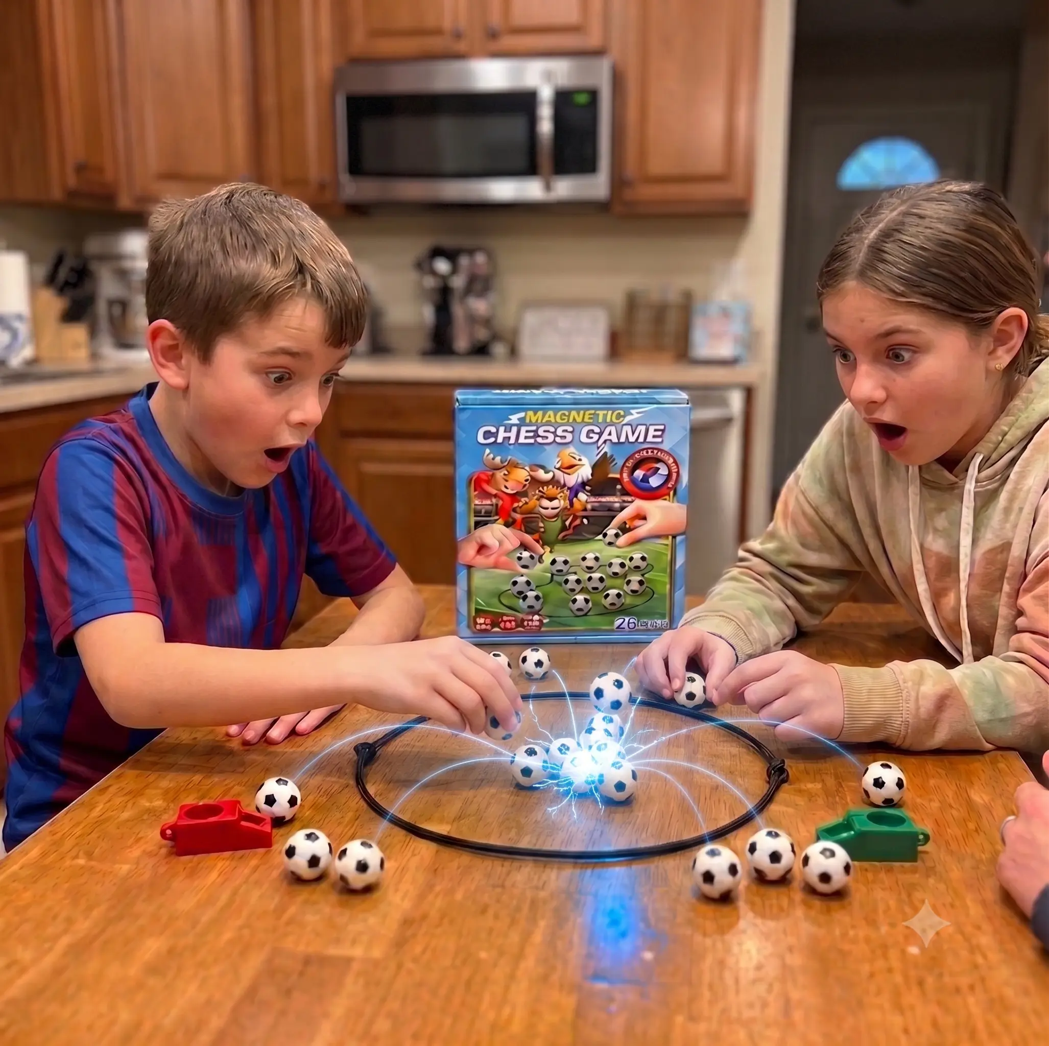 Magnetic Soccer Chess Game for Kids, Teens & Adults - Fast-Paced Strategy Board Game for Family Game Night, Party & Classroom I Portable Indoor Travel Tabletop Game I Birthday Gift for Boys Girls Soccer FansI20 Magnets, Rope & Travel Bag I Ages 8+