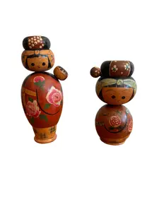 Antique Hand-Painted Japanese Kokeshi Doll Authentic, Traditional Japanese Art Collectible (Sold Separately)
