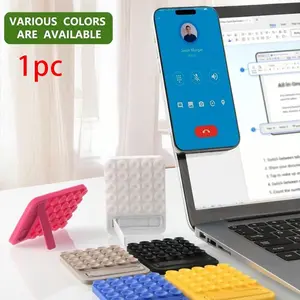 Silicone Suction Cup Phone Stand, Adjustable Holder with Metal/rubber Base, Foldable Neck Tube, Compatible with iPhone & Smartphones